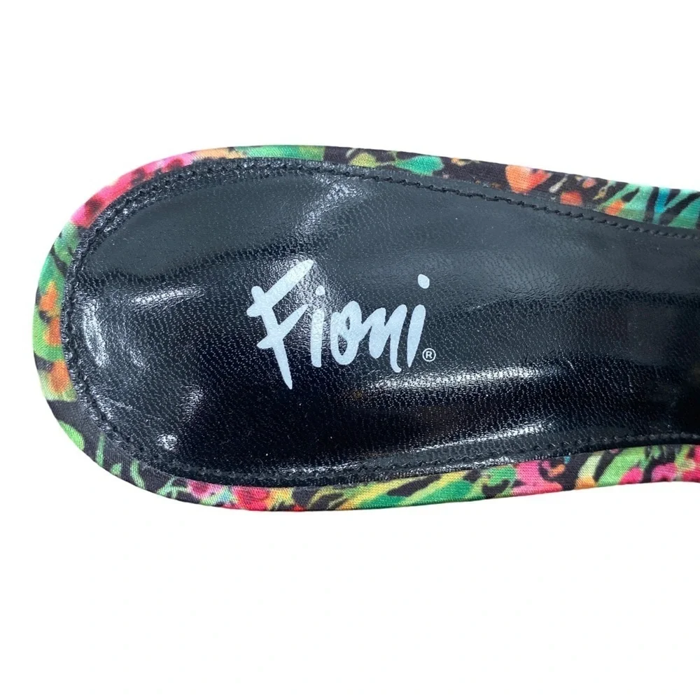 Fioni Tropical Floral Knotted Bow Open Toe Stiletto Heels Size 8 NWOT